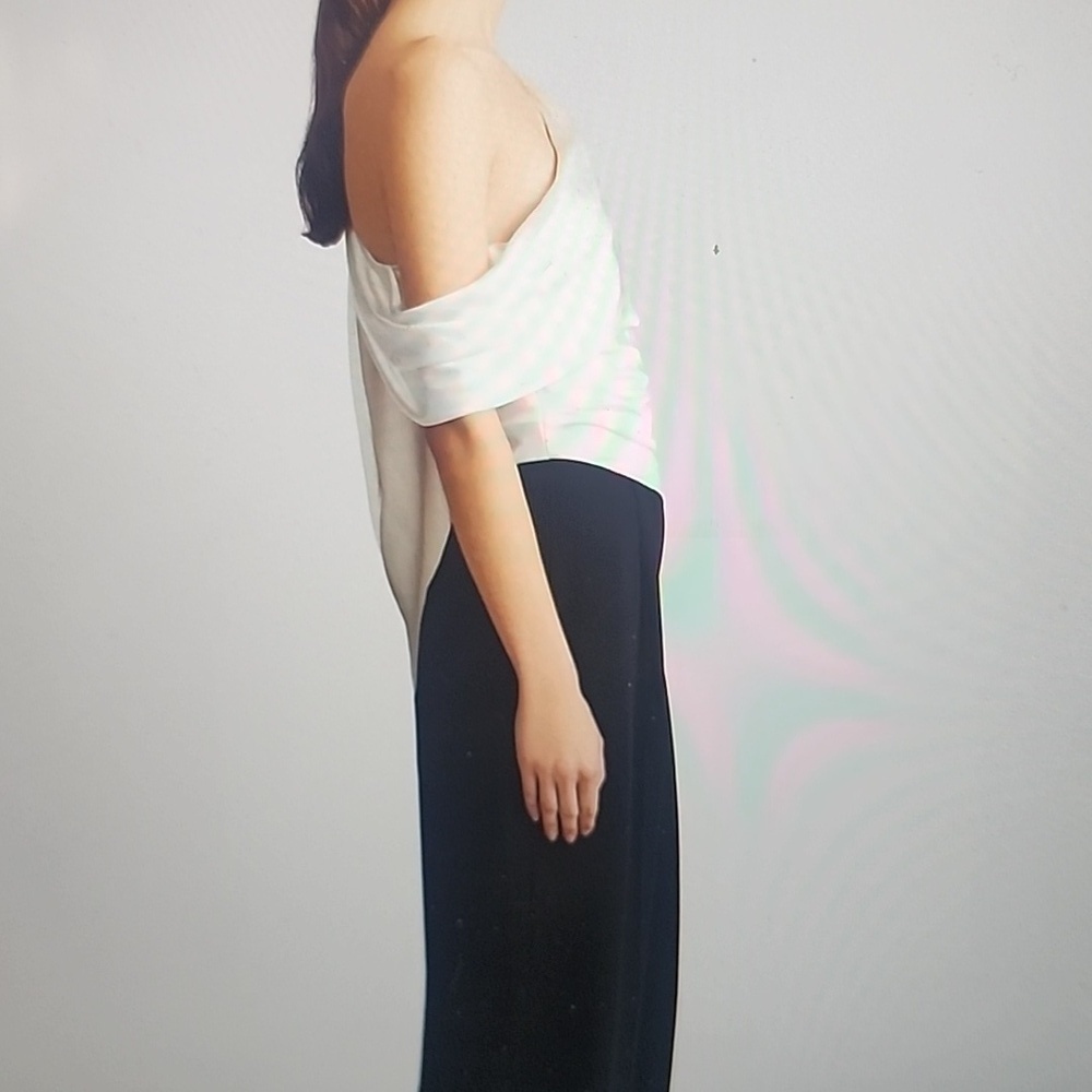 ZAC POSEN ONE SHOULDER DRAPE JUMPSUIT SIZE 2 - Picture 2 of 7